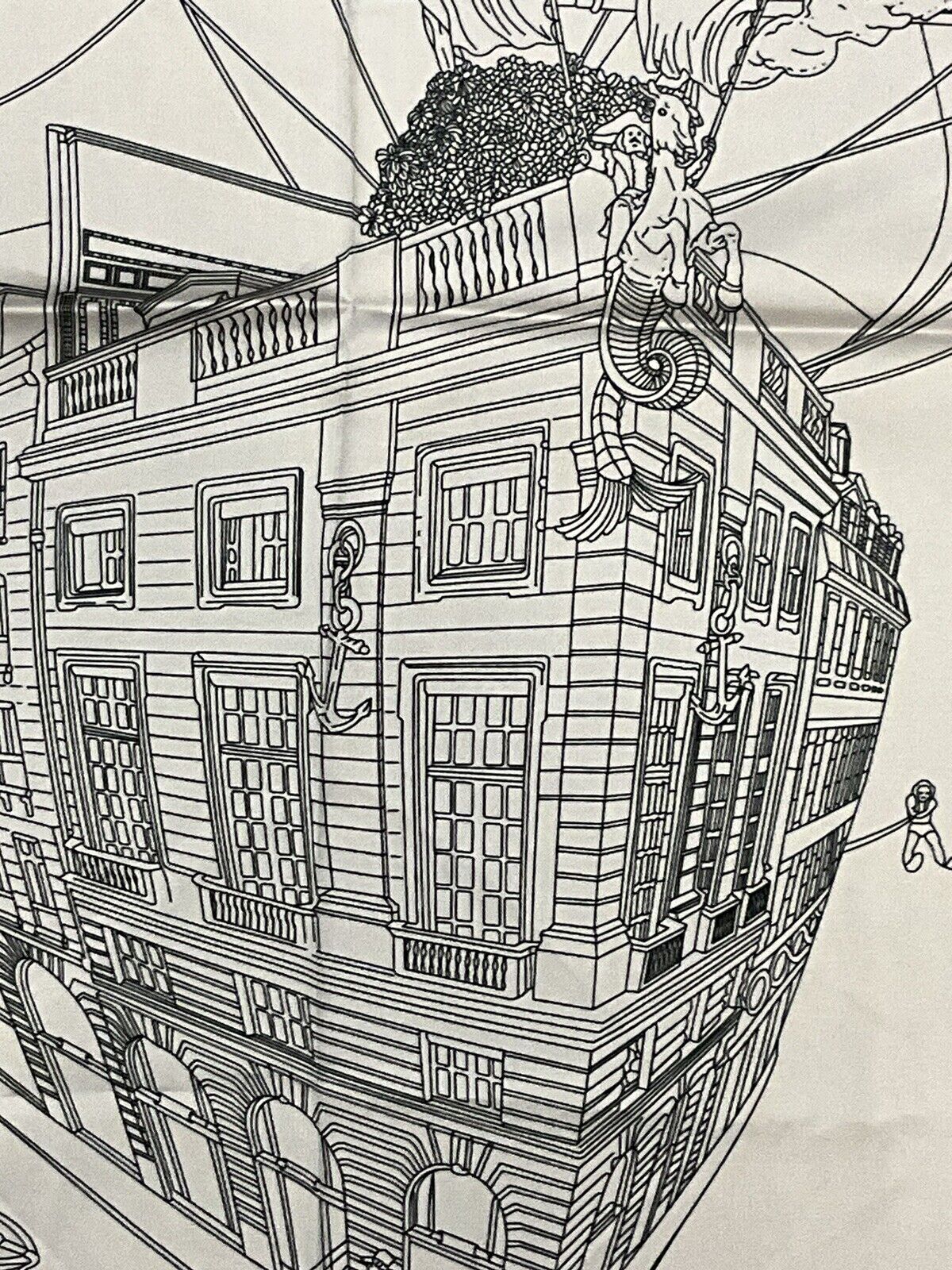 ‘Chainescarf’ Hermes Style Scarf 90cm, 35" Square