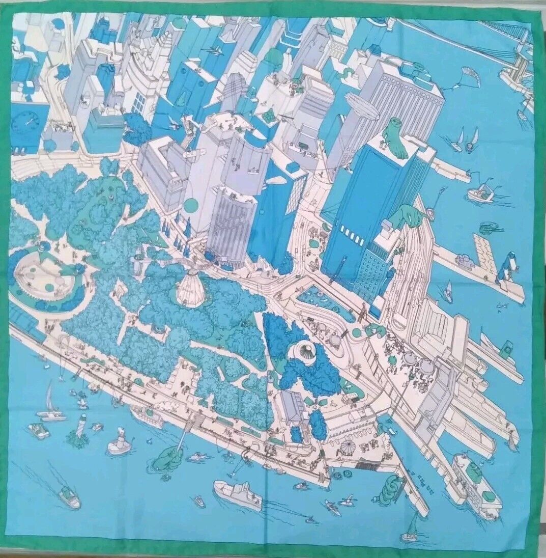 ‘Chainescarf’ 90cm, 35" Square scarf, rolled edges, Hermes Style