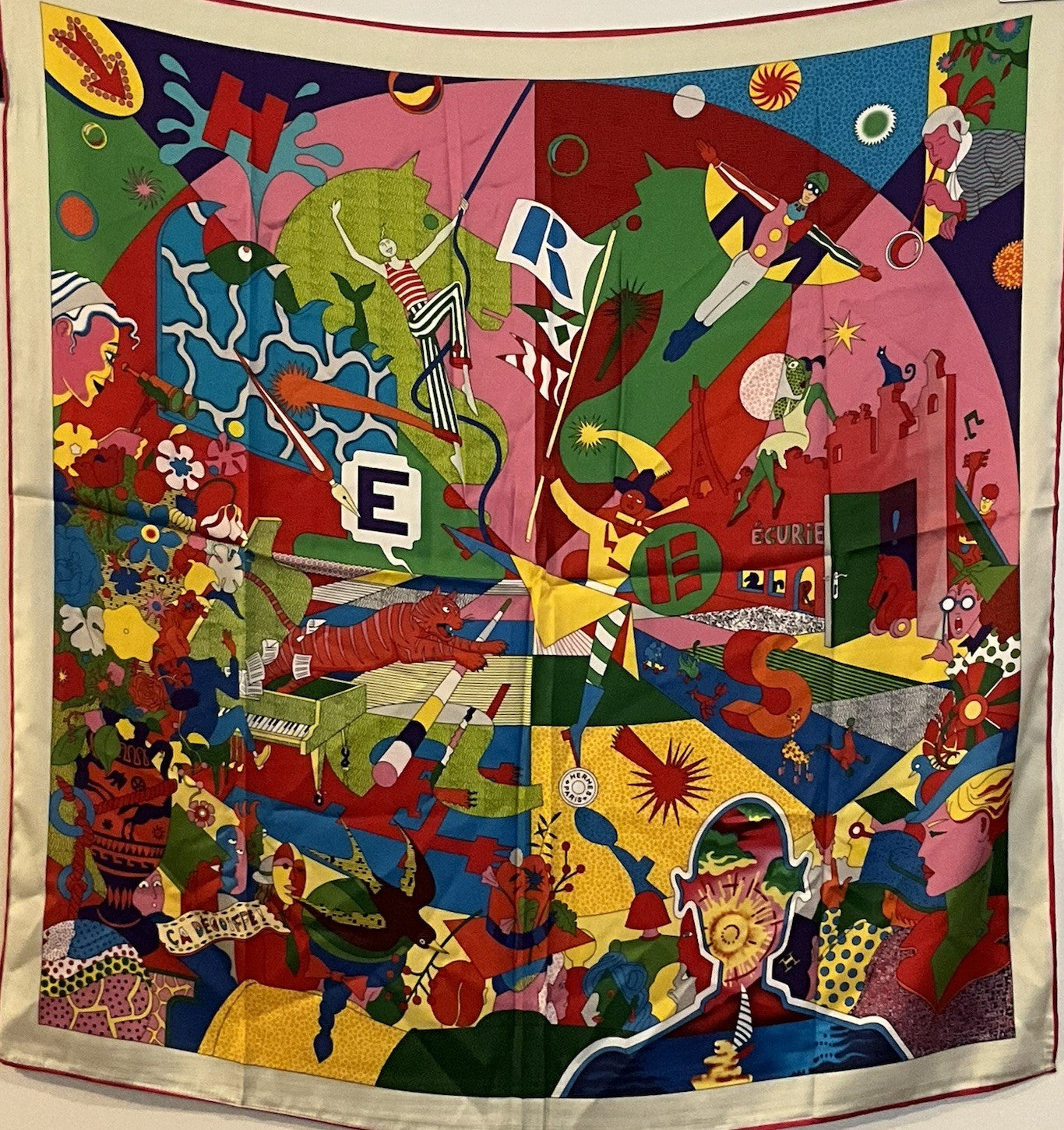 ‘Chainescarf’ 90cm 35” Herme Idea Square Scarf