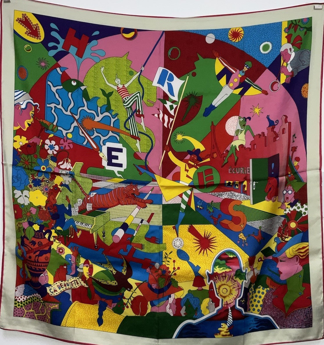 ‘Chainescarf’ 90cm 35” Herme Idea Square Scarf