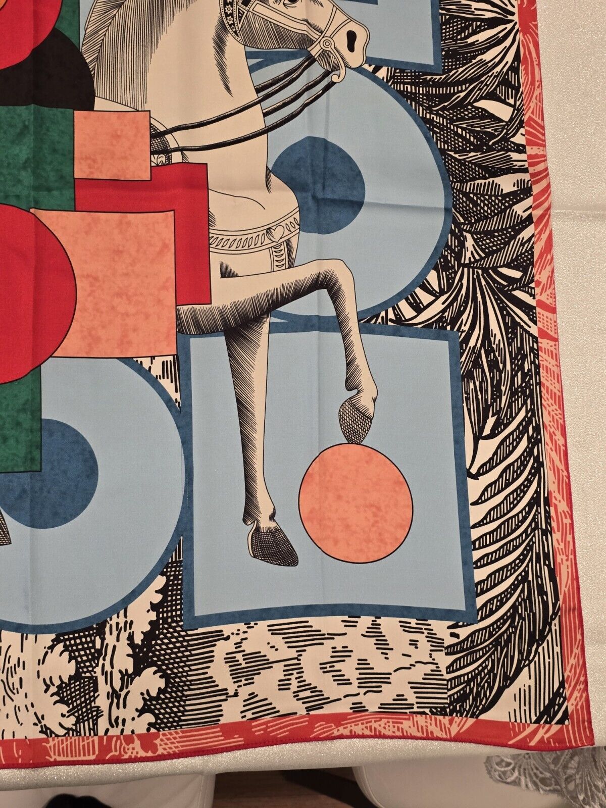 ‘Chainescarf’ 90cm, 35" Square scarf Hermes Style
