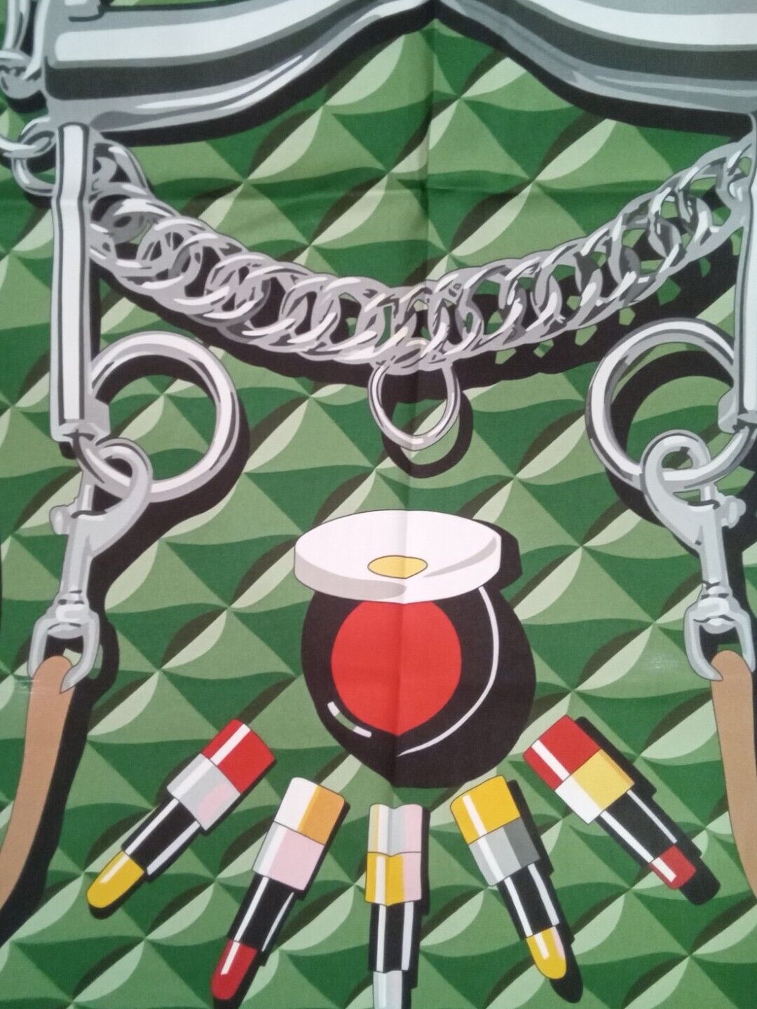 Chainescarf’ 90cm, 35" 100% silk square scarf, elegant designer look