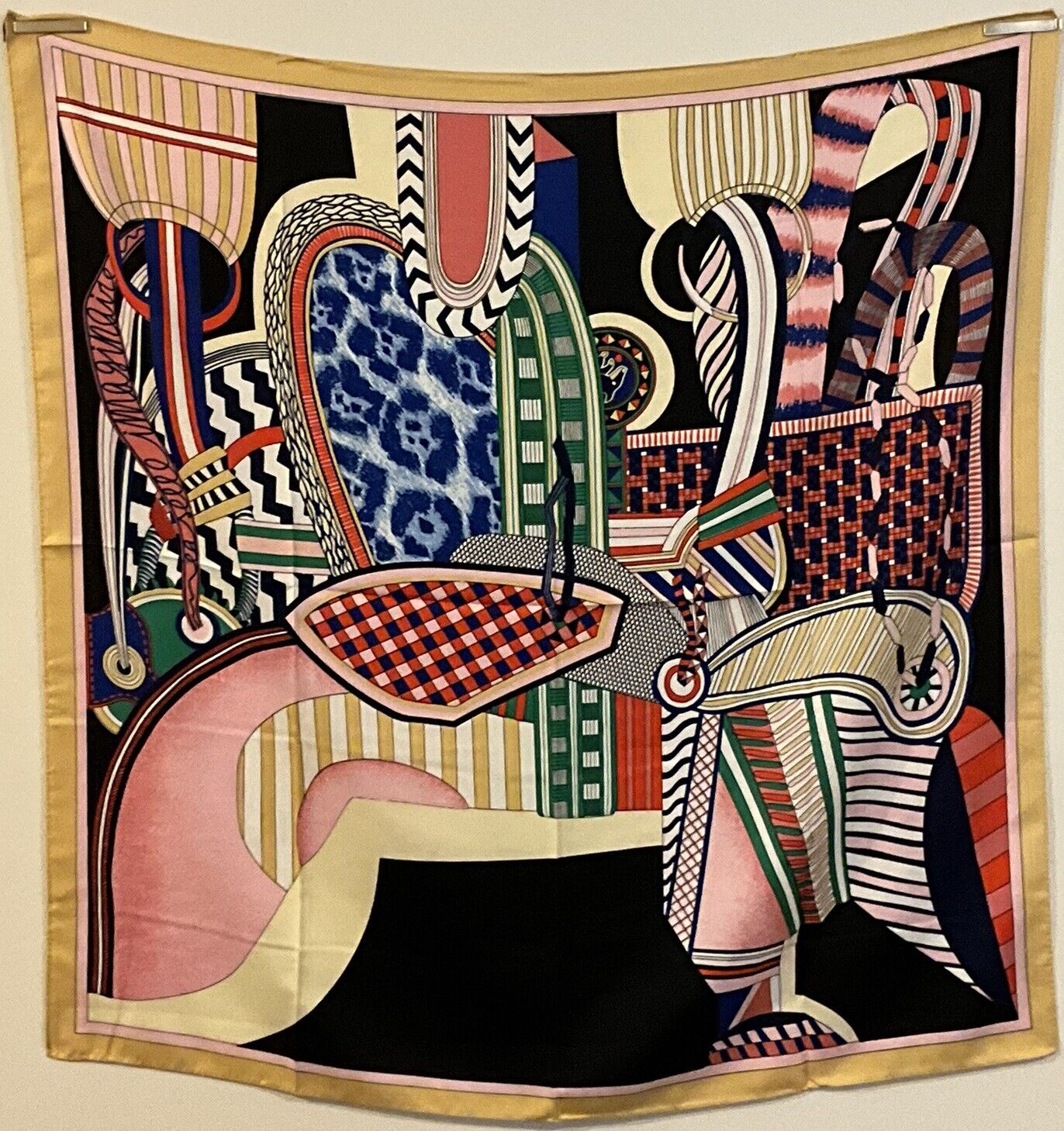 ‘Chainescarf’ 90cm, 35" Square scarf Hermes Style