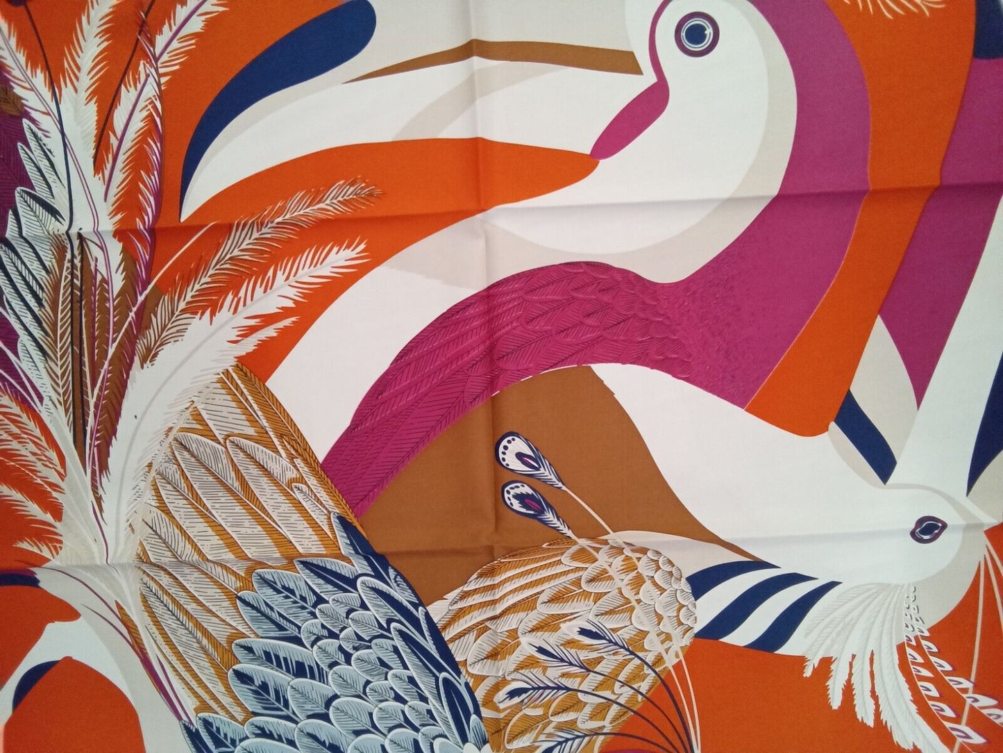 ‘Chainescarf’ 90cm, 35" 100% silk scarf rolled edges, elegant designer look
