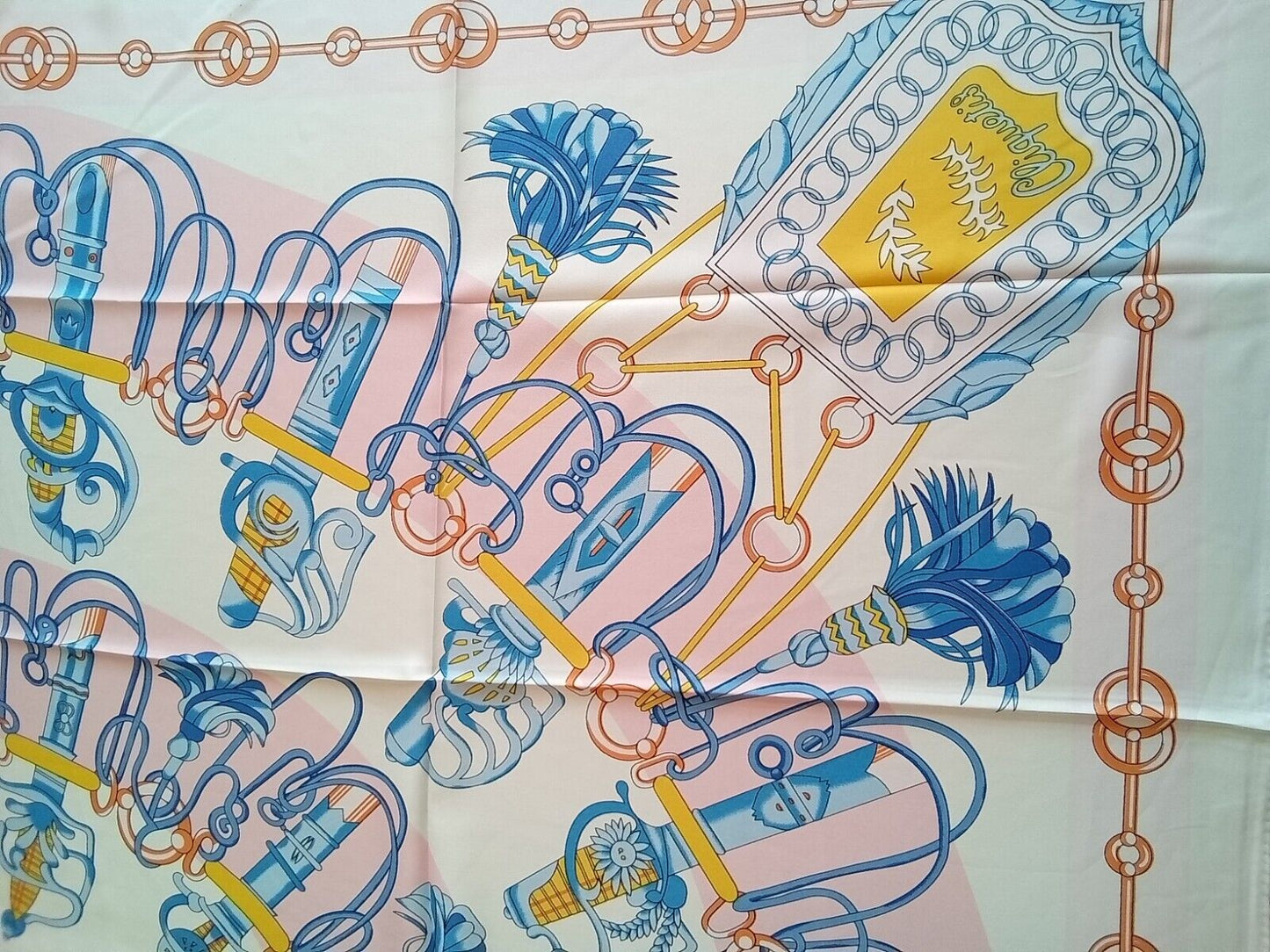 ‘Chainescarf’ 90cm, 35" Square scarf Hermes Style