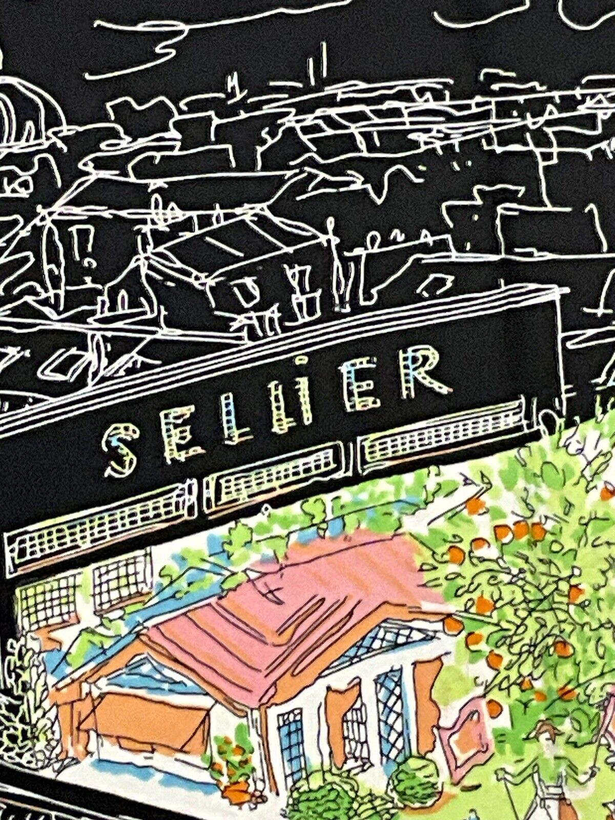 ‘Chainescarf’ 90cm, 35" 100% silk scarf rolled edges, elegant designer look