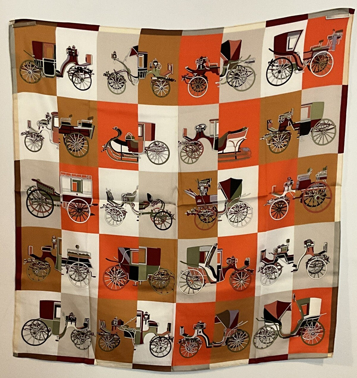 ‘Chainescarf’ 90cm, 35" Square scarf Hermes Style
