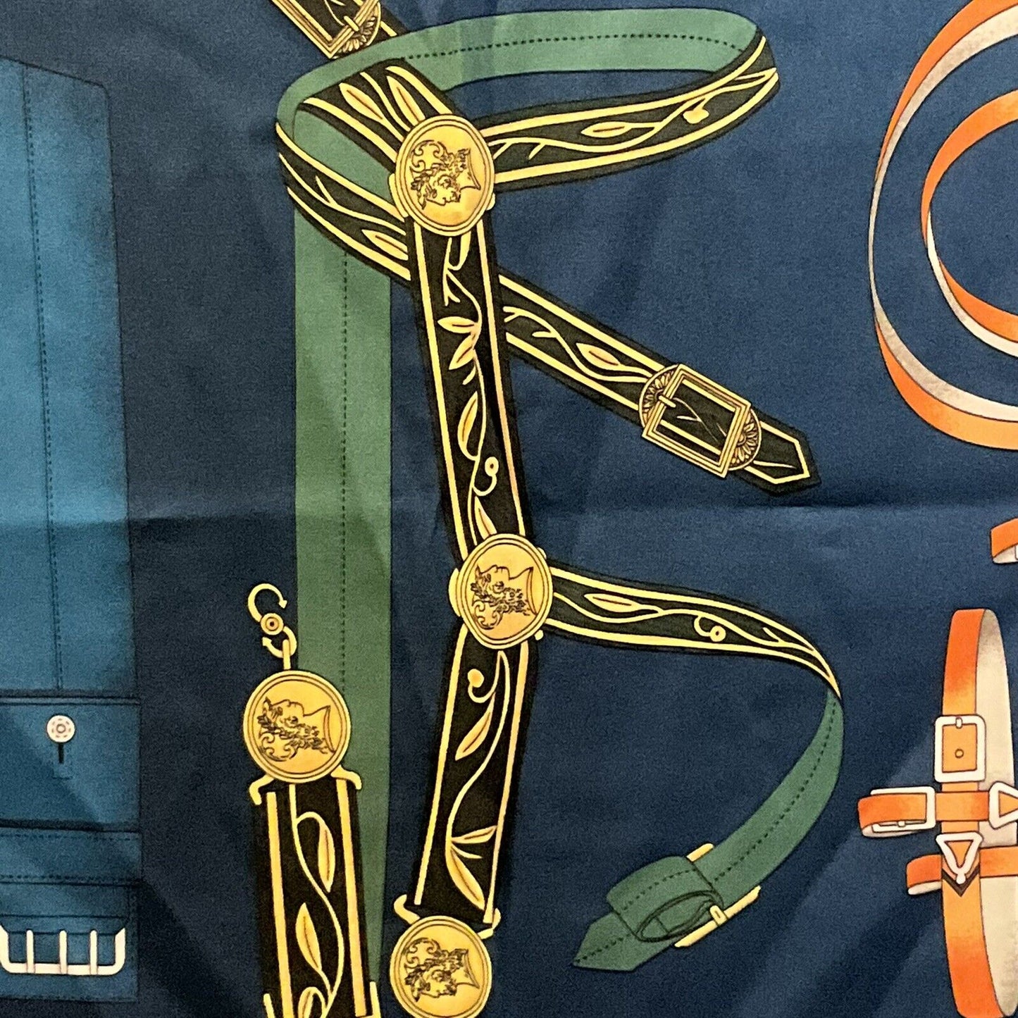 ‘Chainescarf’ 90cm, 35" Square scarf Hermes Style