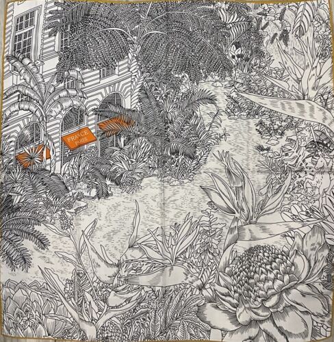 ‘Chainescarf’ 90cm, 35" 100% silk square scarf, elegant designer look