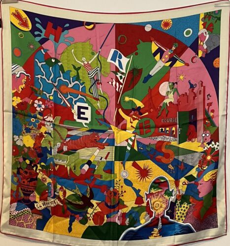 ‘Chainescarf’ 90cm 35” Herme Idea Square Scarf