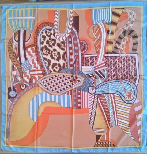 ‘Chainescarf’ 90cm, 35" Square scarf Hermes Style