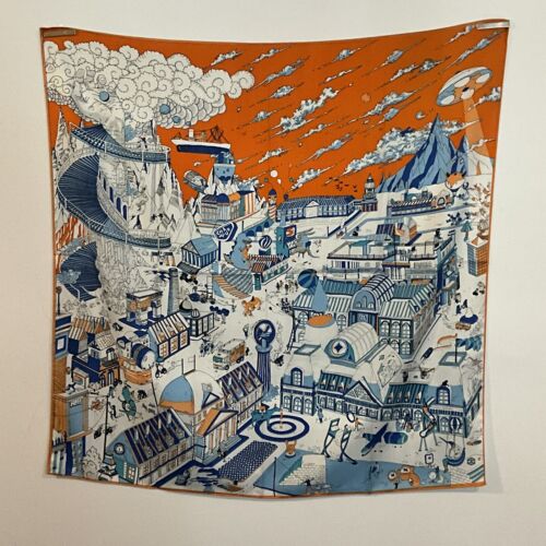 ‘Chainescarf’ 90cm, 35" Square scarf Hermes Style