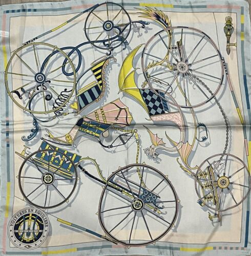 ‘Chainescarf’ 53cm, 27" 100% Silk Feel Square scarf Hermes Style