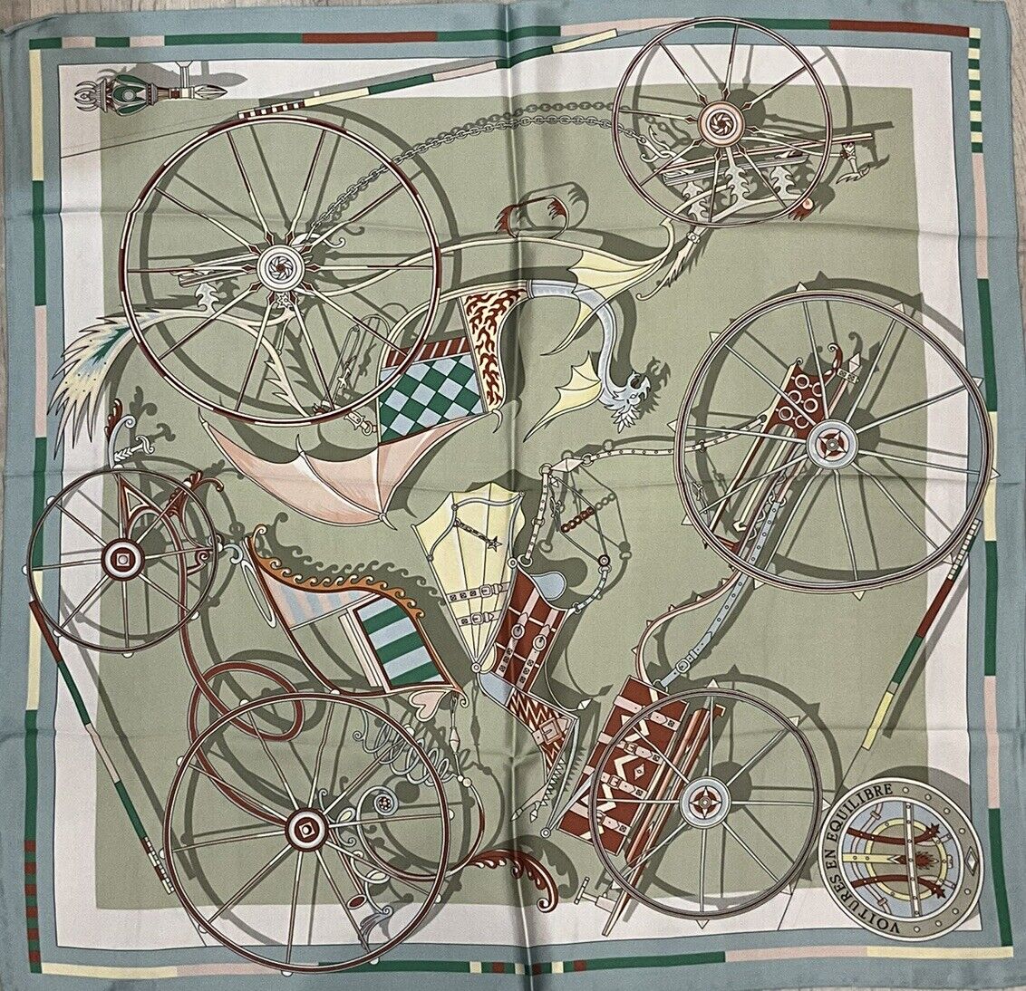 ‘Chainescarf’ 90cm, 35" Square Scarf, Hermes Style