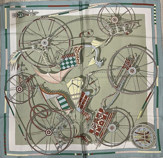 ‘Chainescarf’ 90cm, 35" Square Scarf, Hermes Style