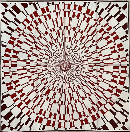 ‘Chainescarf’ 90cm, 35" 100% silk scarf rolled edges, elegant designer look