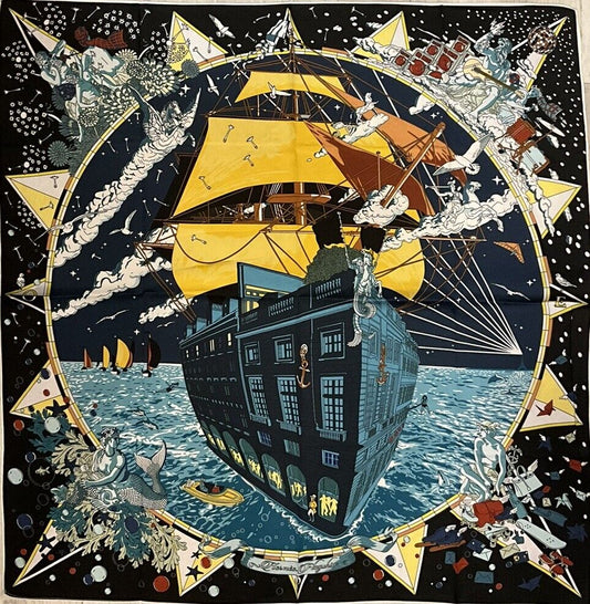 ‘Chainescarf’ Hermes Style Scarf 90cm, 35" Square