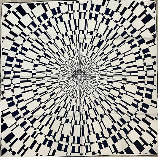 ‘Chainescarf’ 90cm, 35" 100% silk scarf rolled edges, elegant designer look