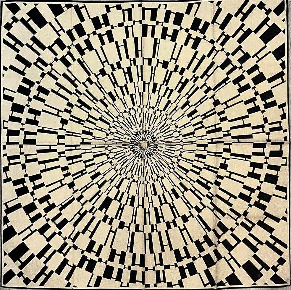 ‘Chainescarf’ 90cm, 35" 100% silk scarf rolled edges, elegant designer look