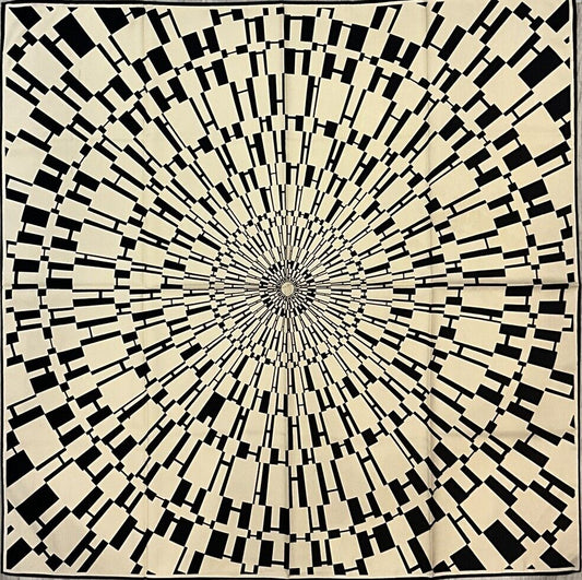 ‘Chainescarf’ 90cm, 35" 100% silk scarf rolled edges, elegant designer look