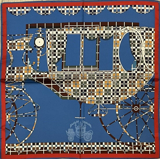 ‘Chainescarf’ 53cm, 27" 100% Silk Feel Square scarf Hermes Style
