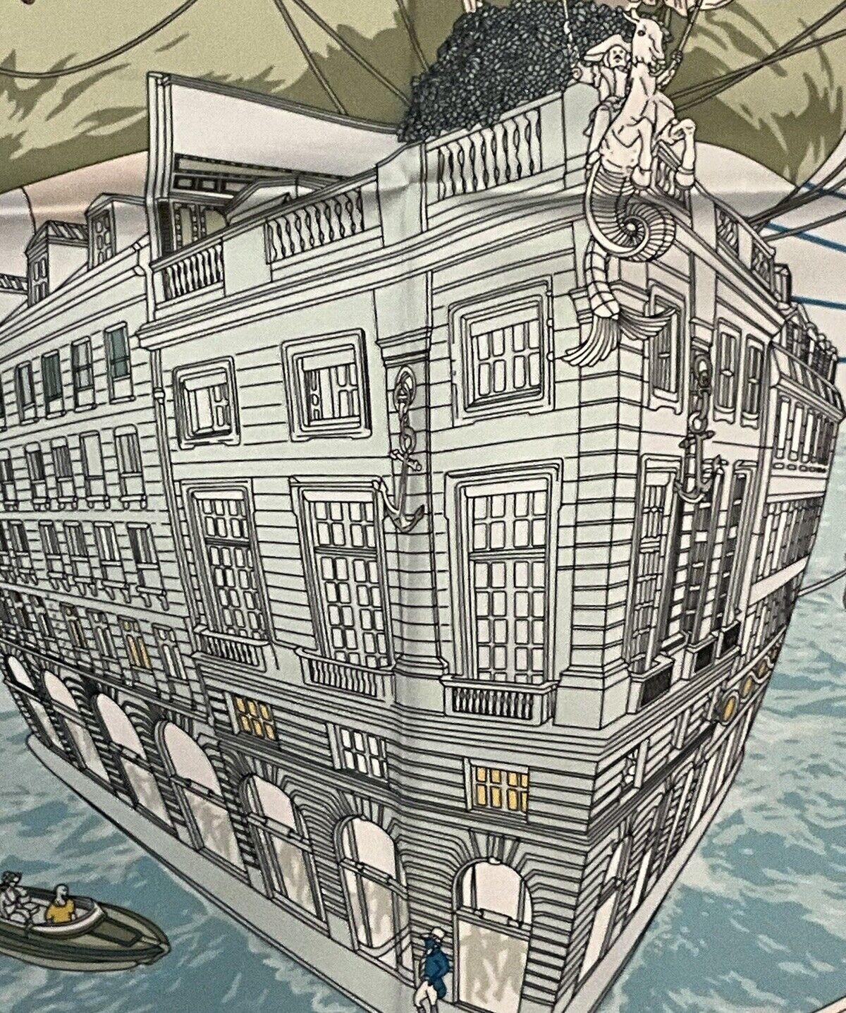 ‘Chainescarf’ Hermes Style Scarf 90cm, 35" Square