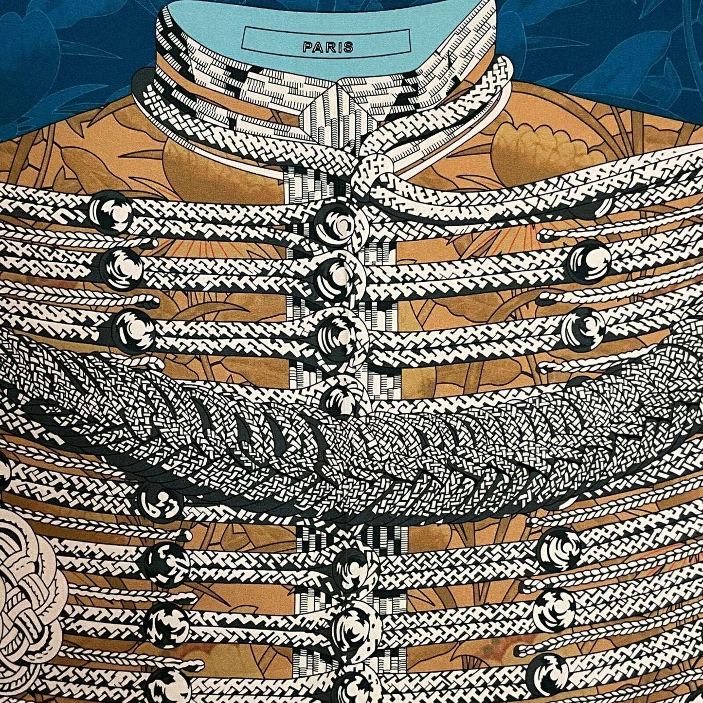 ‘Chainescarf’ 90cm, 35" Square scarf Hermes Style