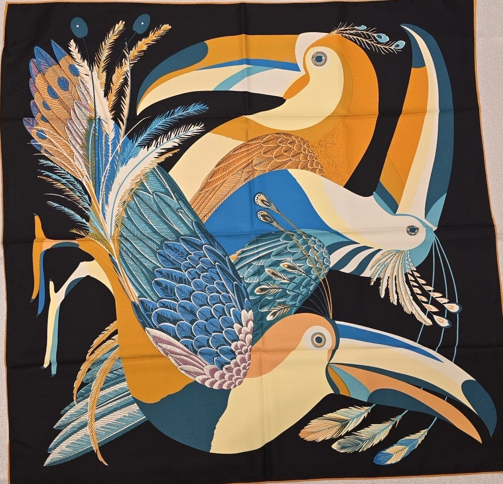 Designer Style, Elegant 90cm, 35inch Square Printed Head Neck Scarf Men Woman