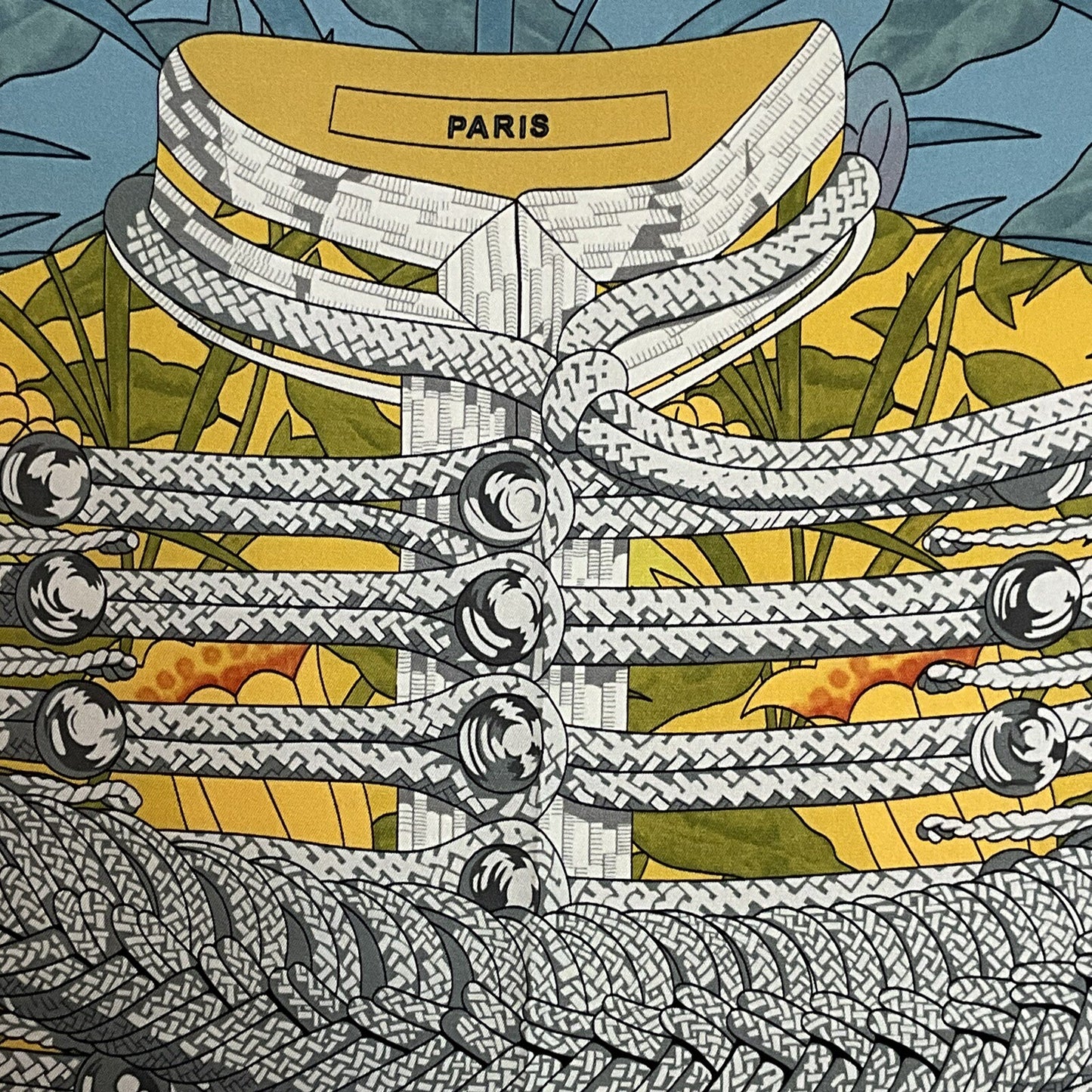 ‘Chainescarf’ 90cm 35” square scarf Hermes Style