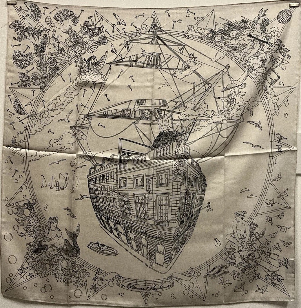 Designer Style, Elegant 90cm, 35inch Square Printed Head Neck Scarf Men Woman