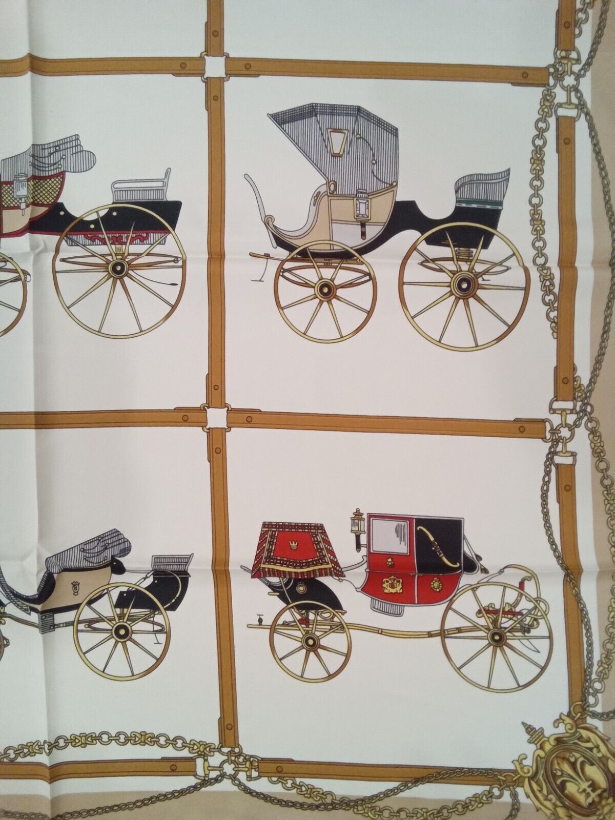 ‘Chainescarf’ 90cm, 35" Square scarf Hermes Style