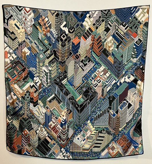 ‘Chainescarf’ 90cm, 35" Square scarf Hermes Style