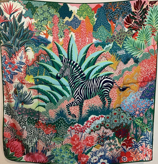 ‘Chainescarf’ 90cm, 35" Square scarf Hermes Style