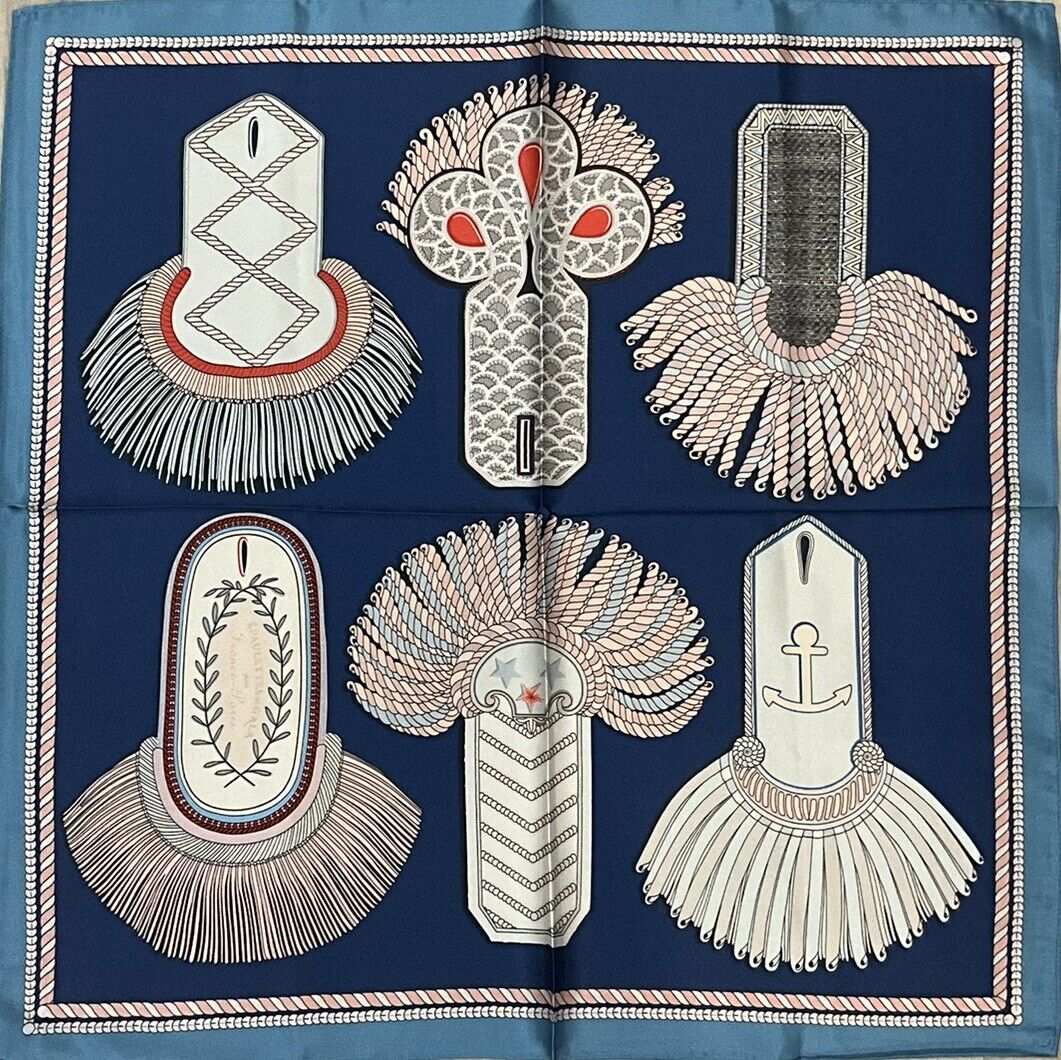 ‘Chainescarf’ 53cm, 20" 100% Silk Feel Square scarf Hermes Style