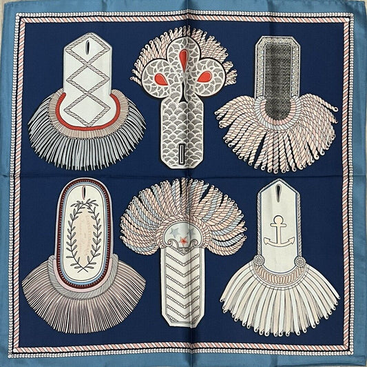 ‘Chainescarf’ 53cm, 20" 100% Silk Feel Square scarf Hermes Style