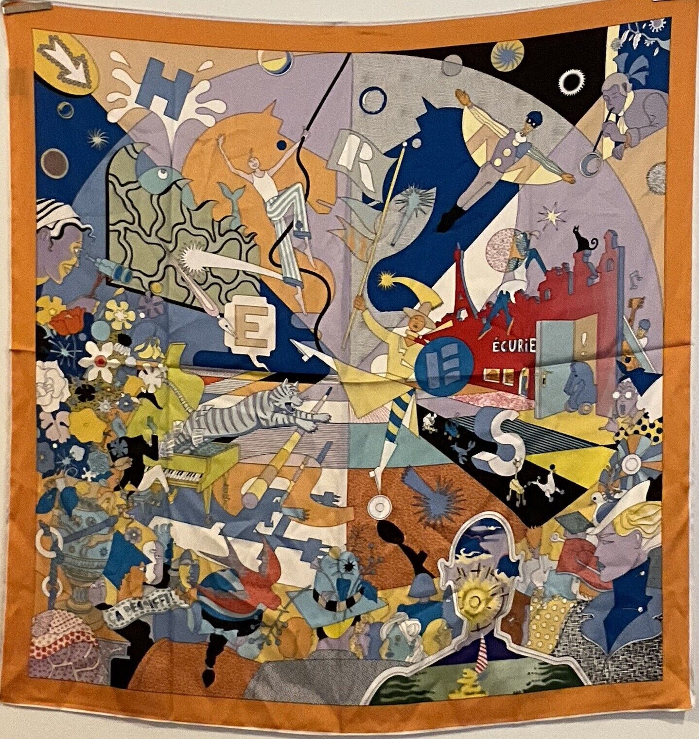 Designer Style, Elegant 90cm, 35inch Square Printed Head Neck Scarf Men Woman