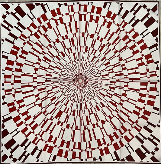 ‘Chainescarf’ 90cm, 35" 100% silk scarf rolled edges, elegant designer look
