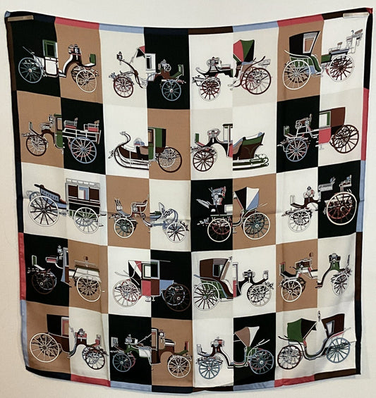 ‘Chainescarf’ 90cm, 35" Square scarf Hermes Style