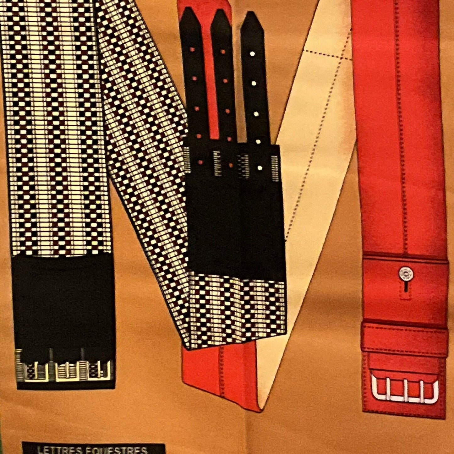 ‘Chainescarf’ 90cm, 35" Square scarf Hermes Style