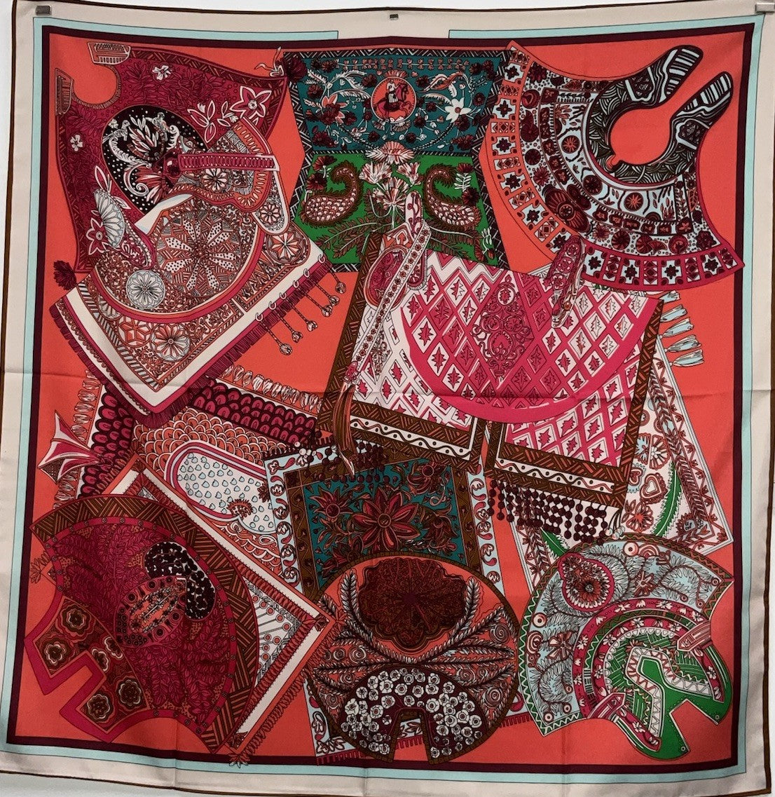 Designer Style, Elegant 90cm, 35inch Square Printed Head Neck Scarf Men Woman