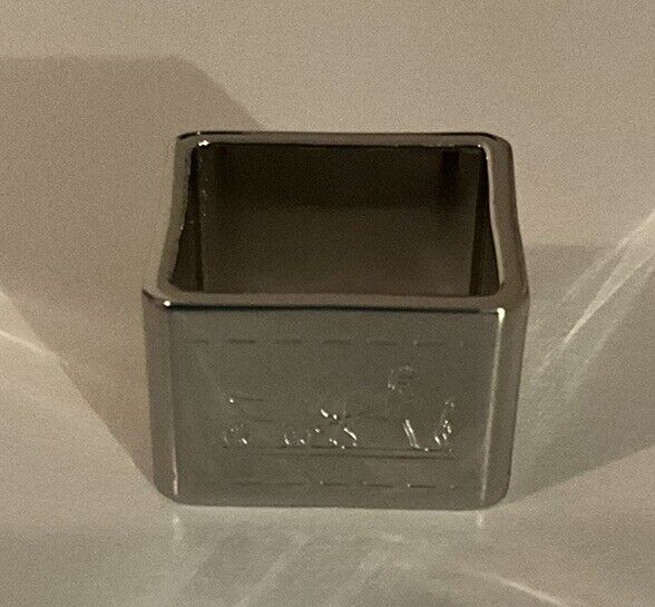 Elite Designer Look Bolduce Square Scarf Ring, Horse Carriage- Silver