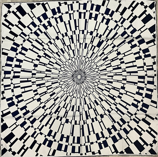 ‘Chainescarf’ 90cm, 35" 100% silk scarf rolled edges, elegant designer look