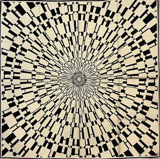 ‘Chainescarf’ 90cm, 35" 100% silk scarf rolled edges, elegant designer look